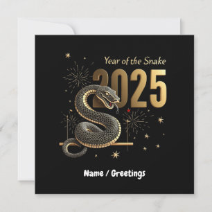 Jahr der Schlange 2025 Chinesischer Zodiac individ Einladung