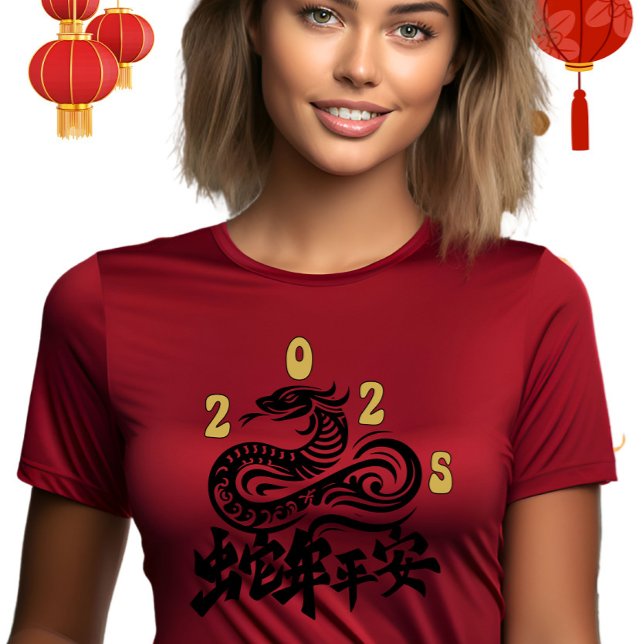 Jahr der Schlange 2025 Chinesisches Neujahr T-Shirt (Von Creator hochgeladen)