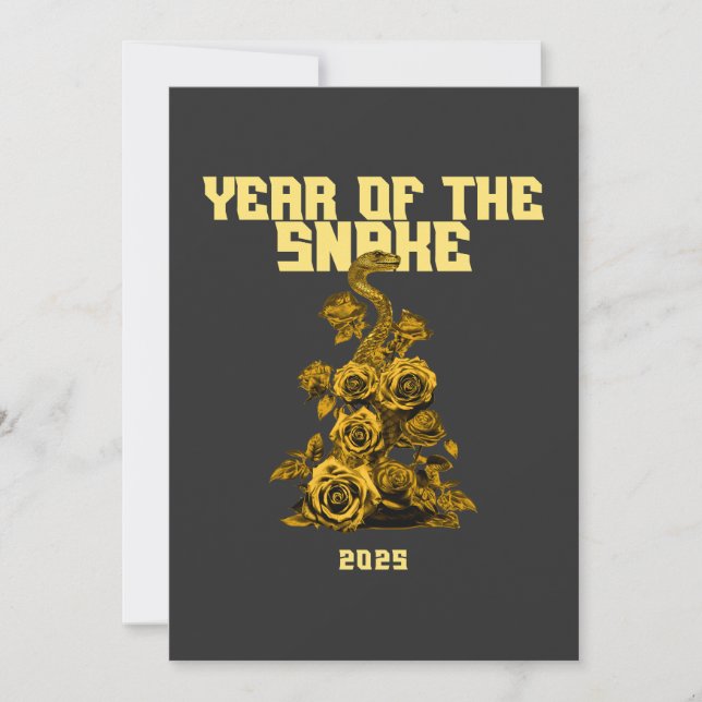 Jahr der Schlange 2025 Feiertagskarte (Vorderseite)