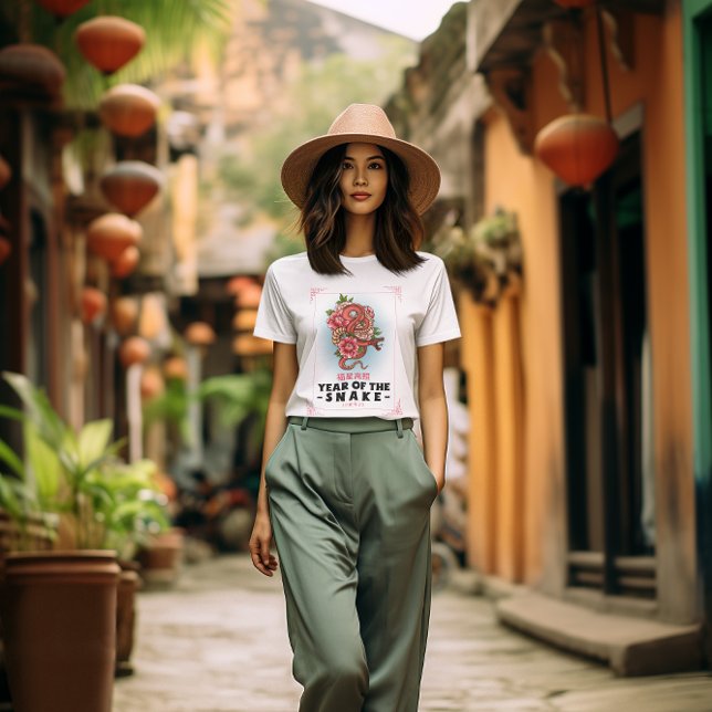 Jahr der Schlange 2025 Japanische Kunst 蛇 年 T-Shirt (Von Creator hochgeladen)