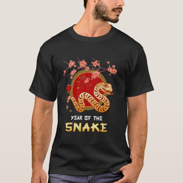 Jahr der Schlange 2025 Lunar Neujahr China T-Shirt (Vorderseite)