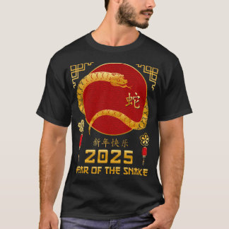 Jahr der Schlange 2025 Lunar Neujahr China T-Shirt