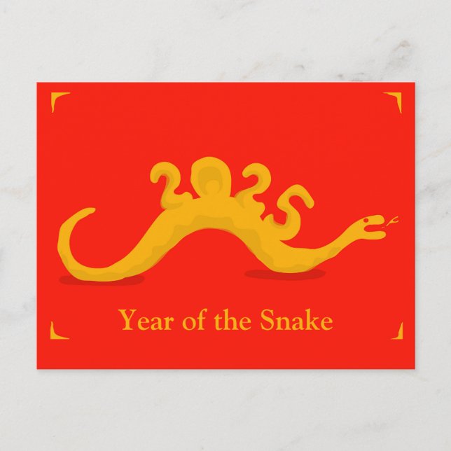 Jahr der Schlange 2025 Postkarte (Vorderseite)