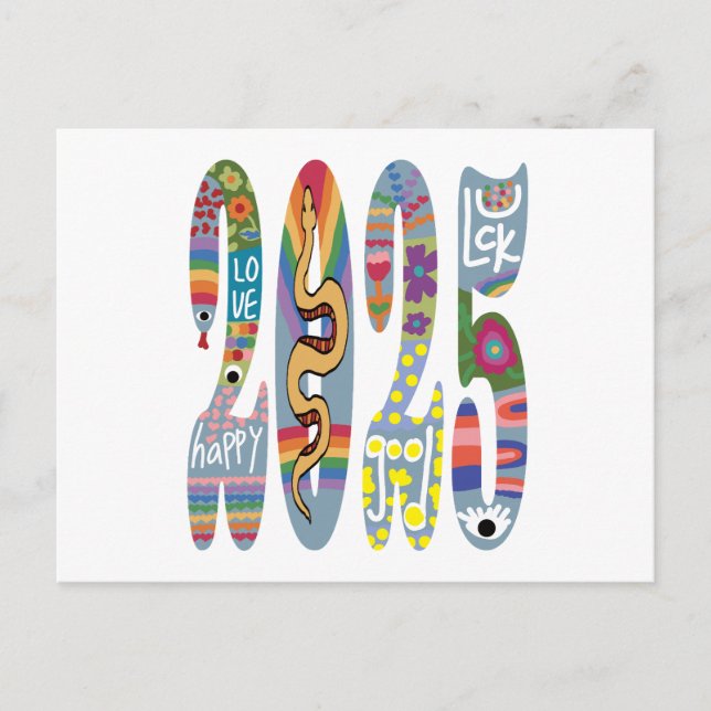 Jahr der Schlange 2025 Postkarte (Vorderseite)