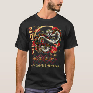 Jahr der Schlange 2025 Vintage Chinesische Kunstfr T-Shirt