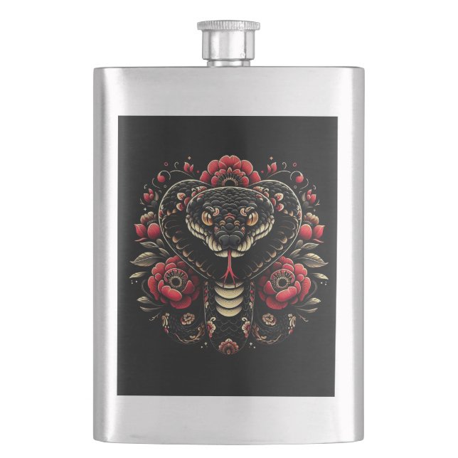 Jahr der Schlange 2025: Weisheit, Wandel Flachmann (Vorderseite)