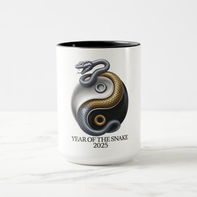 Jahr der Schlange 2025 Yin und Yang Tasse (Zentrum)
