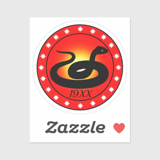 Jahr der Schlange Aufkleber (Blatt)