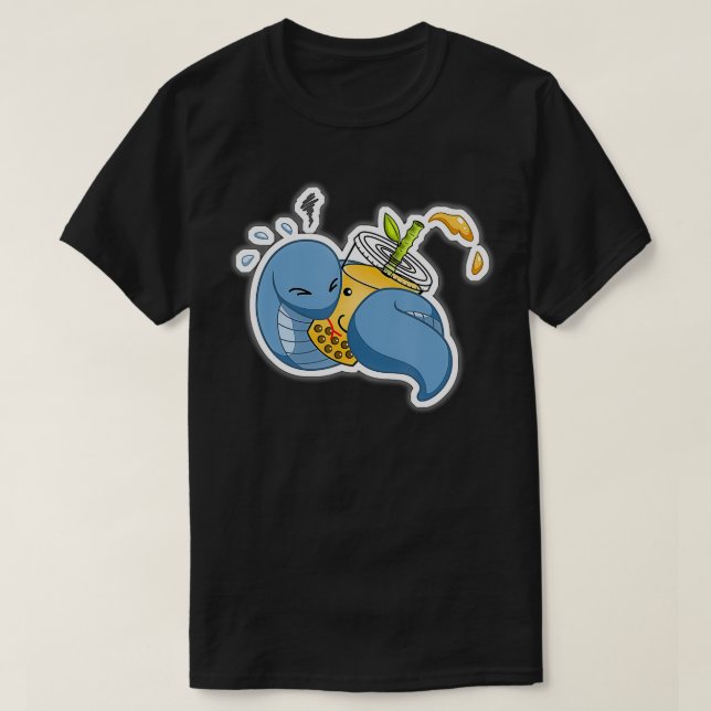 Jahr der Schlange Auslösende Boba Tea Chines T-Shirt (Design vorne)