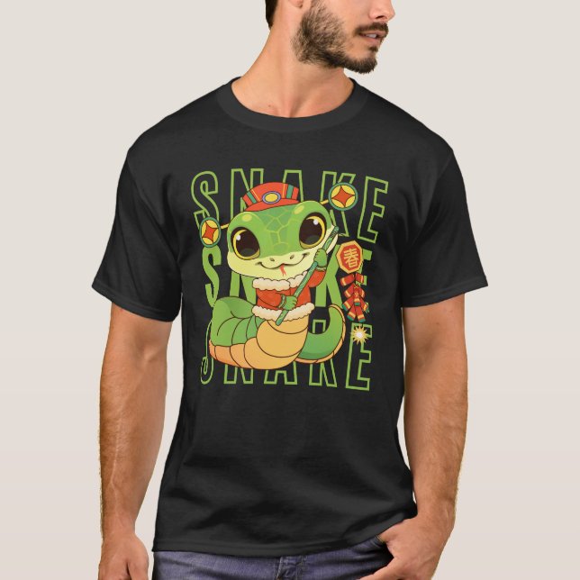 Jahr der Schlange Chinesisch Neujahr grüne Schlang T-Shirt (Vorderseite)