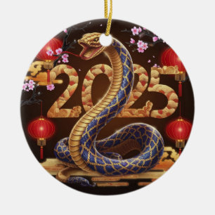 Jahr der Schlange chinesisches Neujahr Keramik Ornament