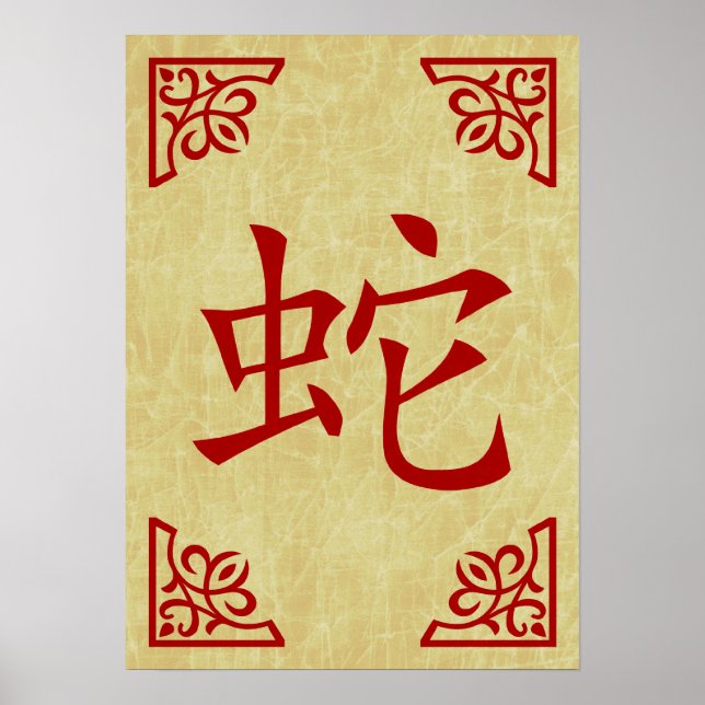 Jahr der Schlange chinesisches Symbol Poster (Vorne)