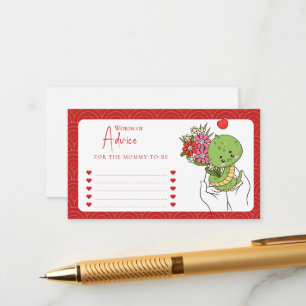 Jahr der Schlange Red Baby Dusche Worte der Beratu Begleitkarte