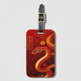 Jahr der Schlange Rot & Gold Gepäckanhänger