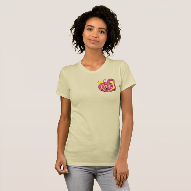 Jahr der Schlange, Schlange aus roter Blume T-Shirt (Vorne ganz)