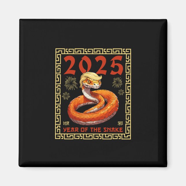 Jahr der Schlange Trumps 2025 Magnet (Vorne)