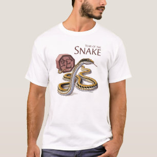 Jahr der Schlangen-chinesischen Tierkreis-Kunst T-Shirt