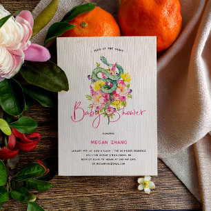 Jahr der Schlangenblüte   Einladung der Babydusche