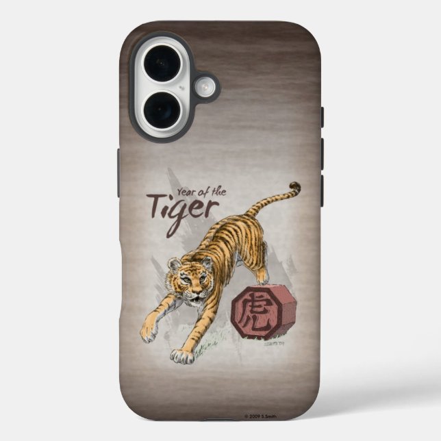 Jahr der Tiger-Chinesischen Zodiakkunst Case-Mate iPhone Hülle (Rückseite)