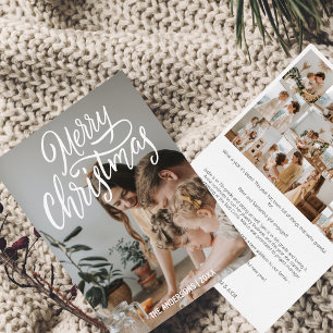 Jahr der Überprüfung Foto Collage Moderne Weihnach Feiertagskarte