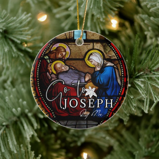 Jahr der Unterschrift des hl. Joseph Jesus zum rel Keramik Ornament (Baum)