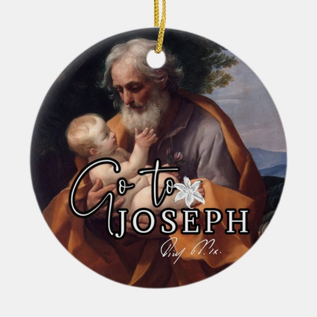 Jahr der Unterschrift des hl. Joseph Jesus zum rel Keramik Ornament (Vorne)