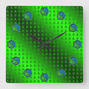 Jahr der Wasserziege Quadratische Wanduhr