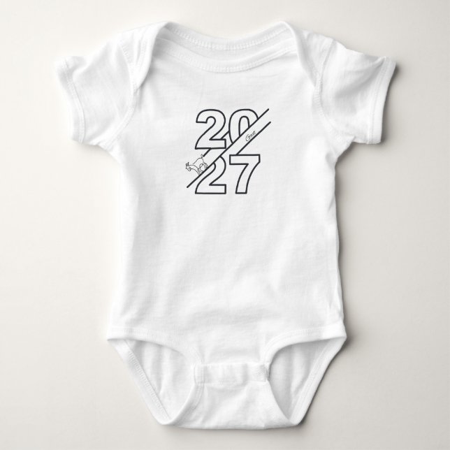 Jahr der Ziege 2027 Baby Strampler (Vorderseite)