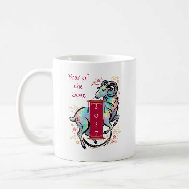 Jahr der Ziege 2027 Kaffeetasse (Links)