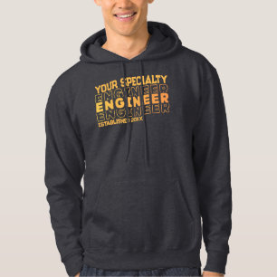 Jahr des Abschlusses für personalisierte Ingenieur Hoodie