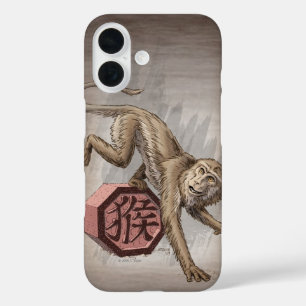 Jahr des Affen Chinesisch Zodiac Art iPhone Fall 16 Hülle