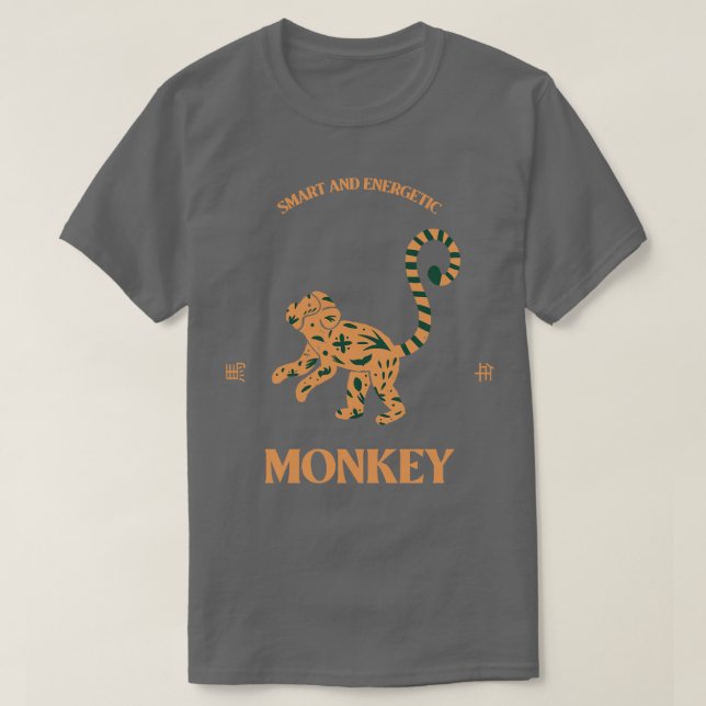 Jahr des Affen Chinesischer Zodiak 1 T-Shirt (Design vorne)