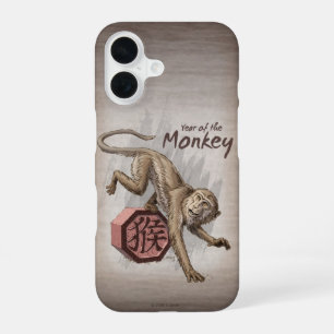 Jahr des Affen Chinesisches Sternzeichen Kunst iPhone 16 Hülle