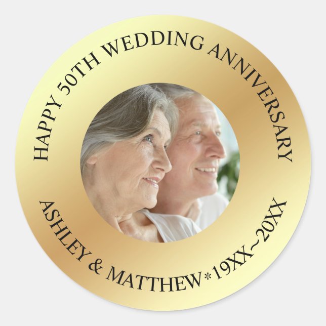 Jahr des benutzerdefinierten Fotos Runder Aufkleber (Vorderseite)