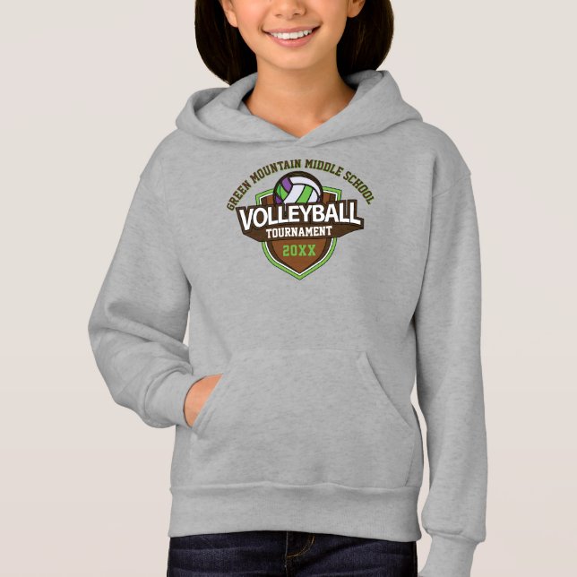 Jahr des benutzerdefinierten Volleyball-Turniers Hoodie (Vorderseite)