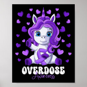 Jahr des Bewusstseins Purple Ribbon Einhorn Poster