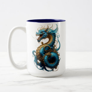 Jahr des blauen Drachen 2024 Zweifarbige Tasse