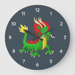 Jahr des chinesischen Drachen Große Wanduhr