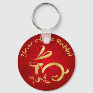 Jahr des Chinesischen Kaninchens Neujahrsversion I Schlüsselanhänger