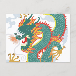 Jahr des chinesischen Neujahrs des Drachen Postkar Postkarte