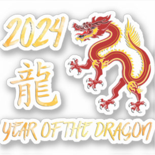 Jahr des Drachen 2024 Aufkleber