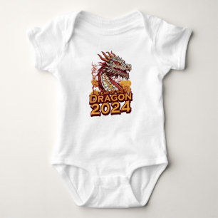 Jahr des Drachen 2024 Babybodysuit, Dragon Baby Strampler