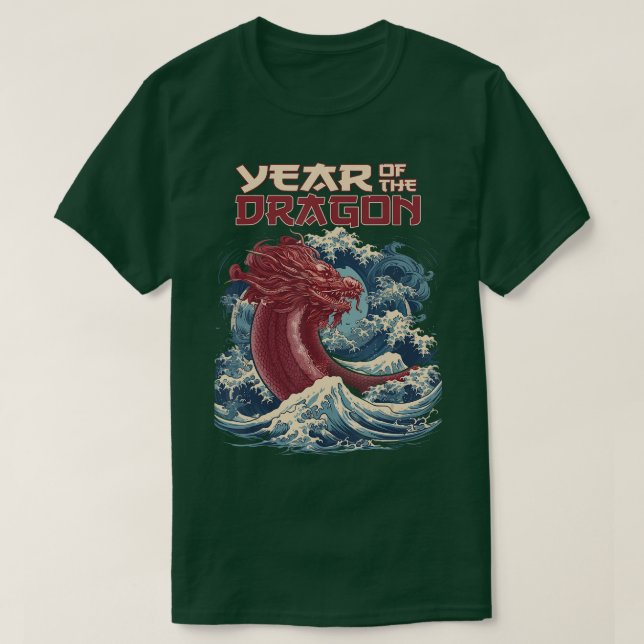 Jahr des Drachen 2024 chinesischer Neujahrsdrache  T-Shirt (Design vorne)