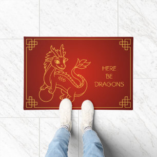 Jahr des Drachen 2024 Chinesischer Zodiac Fußmatte