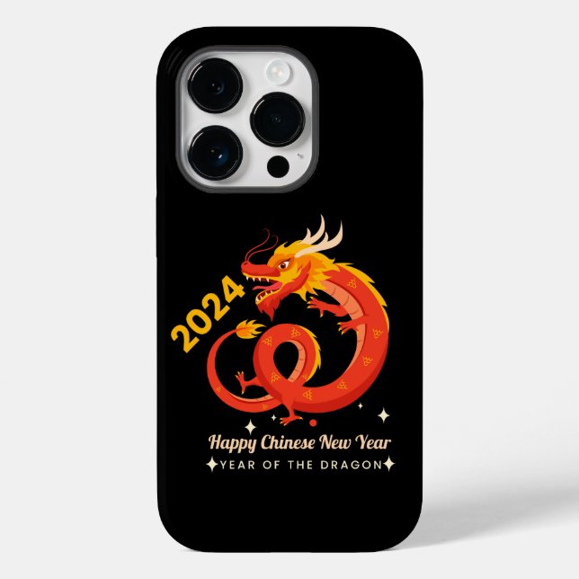 Jahr des Drachen 2024 Chinesisches Neujahr Case-Mate iPhone Hülle (Rückseite)
