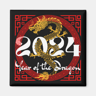 Jahr des Drachen 2024 Chinesisches Sternzeichen Magnet