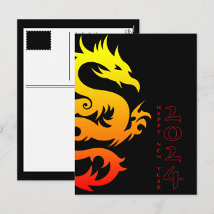 Jahr des Drachen 2024 Feiertagspostkarte