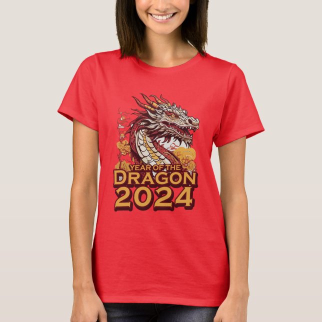 Jahr des Drachen 2024 Shirt, Jahr des Drachen T-Shirt (Vorderseite)