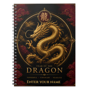 Jahr des Drachen Personalisiertes Zodiac-Notizbuch Notizblock