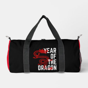 Jahr des Drachen rot weiß Duffle Bag